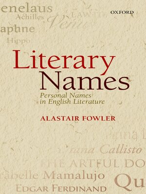 cover image of Literary Names